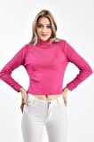 Modkofoni Balıkçı Yaka Düğme Detaylı Pembe Kadın Bluz