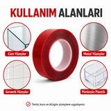 Piton Şeffaf Çift Taraflı Akrilik Montaj Bandı 24 mm x 2 Metre
