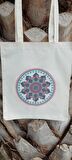 Mandala Mavi Yeşil Bez Çanta