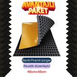 Yanmaz Akustik Ses Yalıtımı Piramit Sünger (4cm) Ebat 48x48 (10Adet)