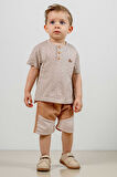 Bebek Çocuk Pamuklu Şortlu 2'li Takım Trend Moda Alt Üst Takım