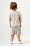 Bebek Çocuk Pamuklu Şortlu 2'li Takım Trend Moda Alt Üst Takım