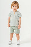 Bebek Çocuk Pamuklu Şortlu 2'li Takım Trend Moda Alt Üst Takım