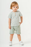 Bebek Çocuk Pamuklu Şortlu 2'li Takım Trend Moda Alt Üst Takım