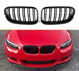 3 SERISI E92 2010-2013 IÇIN UYUMLU M3 GÖRÜNÜM PANJUR (CIFT CIZGI BÖBREK) PIANO BLACK (MAKYAJLI KASA)