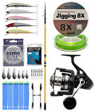 YekOutdoor Yüksek Performans Shimano Kamış Beastmaster FX Surf Tele 4,25m 200g 6pc&Savage Gear SGS8 8000 FD 8+1BB Olta Makinesi