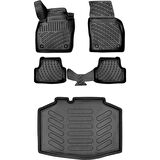 Volkswagen Polo 2023 Sonrası (Impression Paket-Standart Zemin) 3D Araca Özel Paspas ve Bagaj Havuzu Set