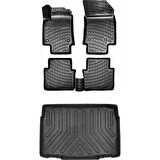 Opel Crossland 2020 Sonrası (Alt) (Sabit Zemin) 3D Araca Özel Paspas ve Bagaj Havuzu Set