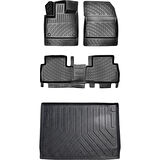 Opel Combo 2019 Sonrası (Katlanabilir Ön Yolcu Koltuğu Paspas)(Bagaj Demirli B.h.) 3D Araca Özel Paspas ve Bagaj Havuzu Set