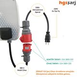 Dönüştürücü Adaptör. 380V 32A Güç Kaynaklı Elektrikli Araç MOBİL Şarj Cihazını 220V dönüştürür.