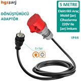5 Metre Dönüştürücü Adaptör. 380V Güç Kaynaklı Elektrikli Araç Şarj Cihazını 220V dönüştürür