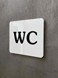 Beyaz Minimal Seri WC Yönlendirme Levhası