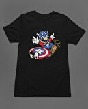Bumeta Super Mario Captain America Unisex Tişört T-Shirt
