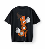Bumeta Cadılar Bayramına Özel BOO Halloween Oversize Unisex Tişört T-Shirt