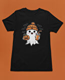 Bumeta Sevimli Hayalet Baskılı Cadılar Bayramı Halloween Unisex Tişört T-Shirt
