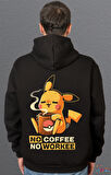 Bumeta Pokemon Pikachu Pikaçu No Coffee No Workee Sweatshirt Unisex Kapüşonlu Hoodie