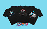 Bumeta 3'lü Paket Bmw M Sport Car Logo Araba Çocuk Tişört T-shirt