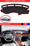 BMW 3 Series 1990-2000 İçin Uygun Torpido Koruma Halısı Siyah Kenar Renk Kırmızı