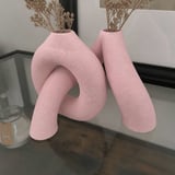 3D Baskı Interlocking Vazo - İç İçe Geçen Dekoratif Vazo-Pembe