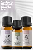 3lü Difuser Karışımı Yenilenme Biberiye & Itır & Lavanta %100 Saf Uçucu Yağı (30 ml)