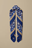 C36 Kadın Lacivert Dairesel Çiçek Desenli 50x50 Bandana HYL DG0623-22
