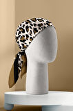 E31 Kadın Kahve Siyah Benek Desenli 50x50 Bandana HYL DG01356-22