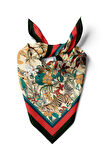 C89 Kadın Kaplan Desenli 50x50 Bandana DG01571-22
