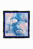 Y85 Kadın Pudra Mavi Batik Desenli 50x50 Bandana HYL DG01659-22