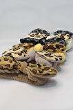 Leopar Desenli Peluş Bandana Makyaj Spa Saç Bandı Sarı