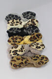 Leopar Desenli Peluş Bandana Makyaj Spa Saç Bandı Sarı