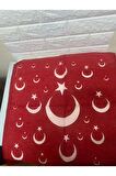 Kırmızı Ay Yıldız Türk Bayrağı Temalı Pamuk Kumaş Fular - Bandana - 23 Nisan, 29 Ekim, 19 Mayıs Tören 