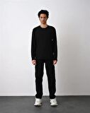 0 Yaka Tek Cep Oversize Erkek Sweatshırt