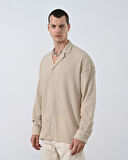 Gofre Kumas Erkek Oversize Gomlek