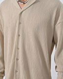 Gofre Kumas Erkek Oversize Gomlek