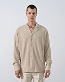 Gofre Kumas Erkek Oversize Gomlek