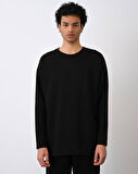 0 Yaka Oversize Basıc Sweat T-Shırt