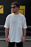 0 Yaka Tek Cepli Petek Dokuma Erkek T-Shirt
