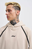 Kapüşonlu Crochet Embroıdered Baskı Oversize Sweatshirt