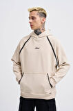 Kapüşonlu Crochet Embroıdered Baskı Oversize Sweatshirt