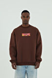 0 Yaka Future Baskı Oversize Erkek Sweatshirt