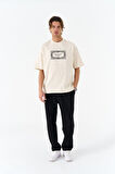 0 Yaka Etnik Desen Erkek Oversize T-Shirt