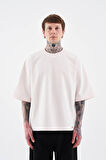 0 Yaka Boxy Basıc Erkek Oversize T-Shirt