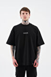 0 Yaka Rug Pattern Flock Prınted Tee Erkek Oversize T-Shirt