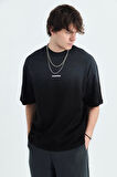 0 Yaka Hopes Baskı Erkek Oversize T-Shirt