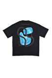 0 Yaka Sırtı Tribal Desen Nakışlı Erkek Oversize T-Shirt