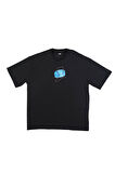 0 Yaka Sırtı Tribal Desen Nakışlı Erkek Oversize T-Shirt