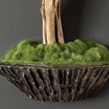 Bonsai Tablaeu - 6 - Mdf Plaka Üzerinde Çerçeveli 3 Boyutlu Yapay Ağaç Tablosu 33x60 Cm