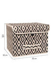 (3 adet)Çok Amaçlı Kapaklı Kutu, Dolap Raf Düzenleyici, Dekoratif Saklama Kutusu 30X30X23 cm