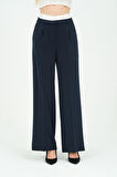 Kadın Bel Garni Detaylı Yüksek Bel Palazzo Pantolon