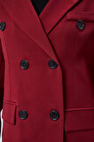 Bordo Regular Kruvaze Kapama Oversize Düğmeli Ceket